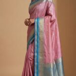 Dual-Tone Purple & Teal Soft Silk Saree with Zari Finish