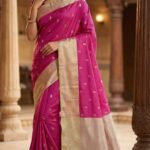 Magenta Pink Soft Silk Saree with Classic Zari Border