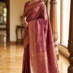 Wine Purple & Gold Bridal Kanchipuram Silk Saree