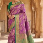 Royal Purple & Green Bridal Kanchipuram Silk Saree