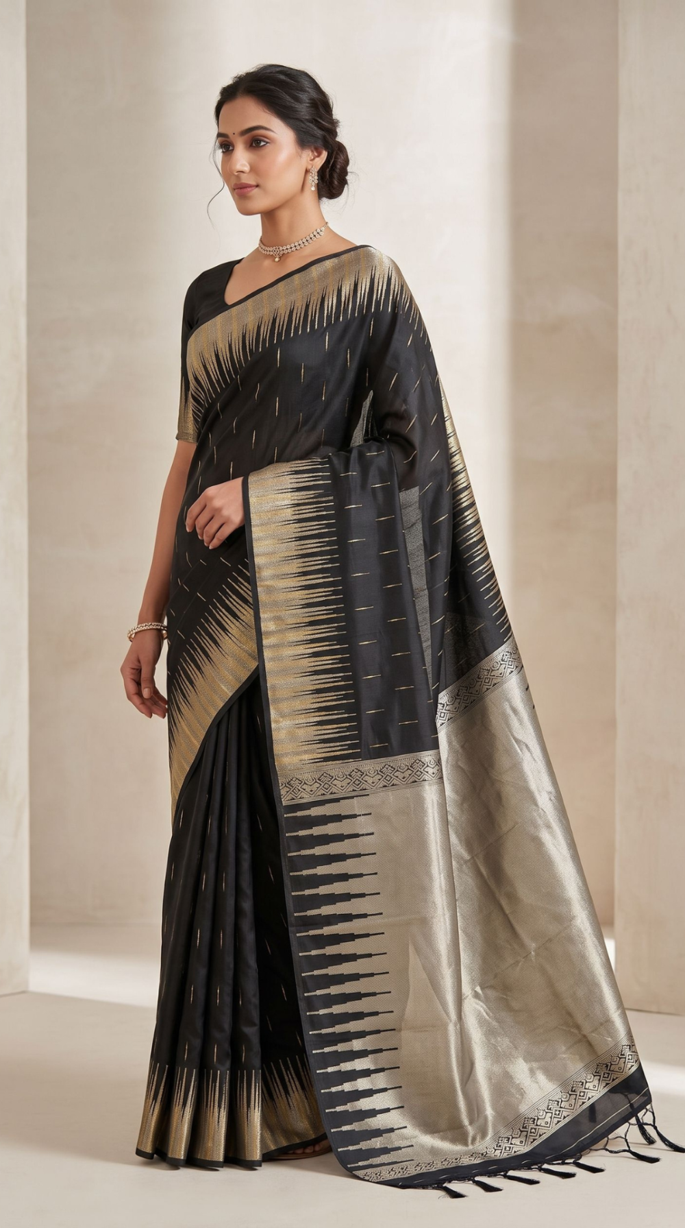 semi-silk-saree-with-gold-zari-linear-motifs-woven-pallu